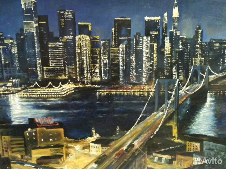 Картина маслом. Ночной пейзаж