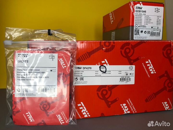 Тормозные диски Mercedes w212 TRW Новые