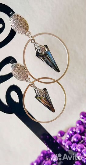 Серьги с кристалами swarovski