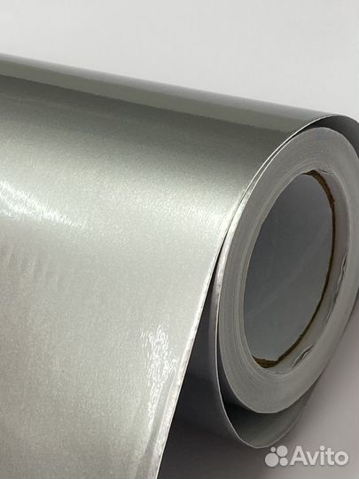 Автовинил (плёнка) серебристый металлик глянцевая