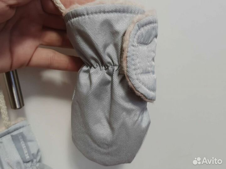 Зимние варежки на липучке для новорожденных