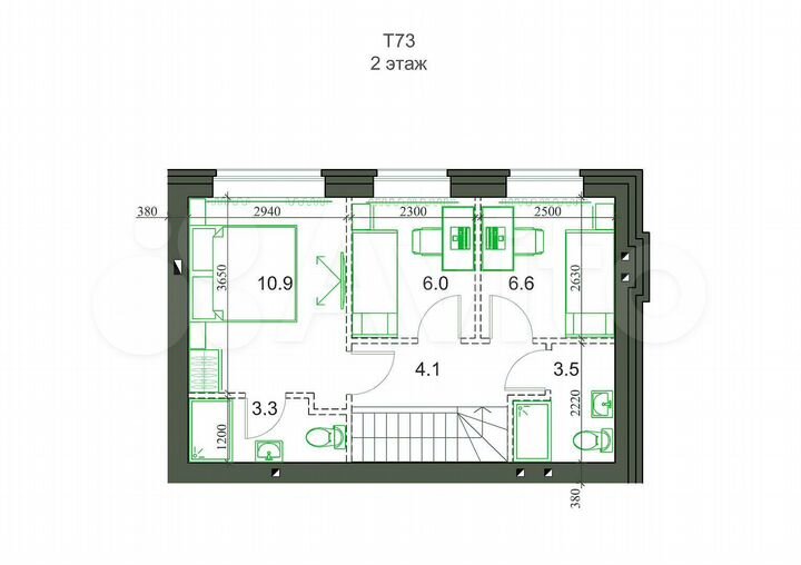 4-к. квартира, 71,5 м², 1/2 эт.