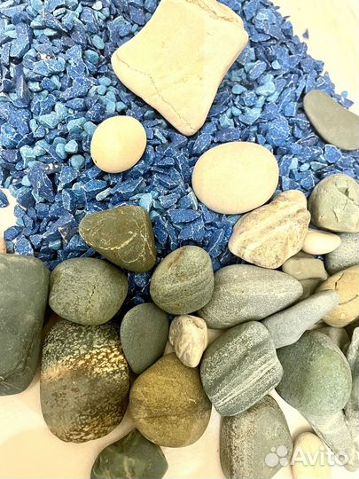 Галька морская для аквариума и декора