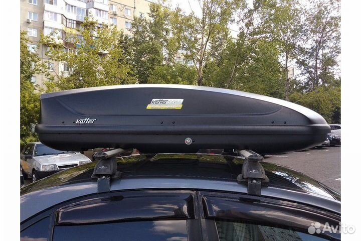 Автобокс на крышу Koffer 440 L (черный матовый)