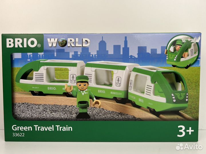 Поезд зеленый (три вагона) Brio 33622