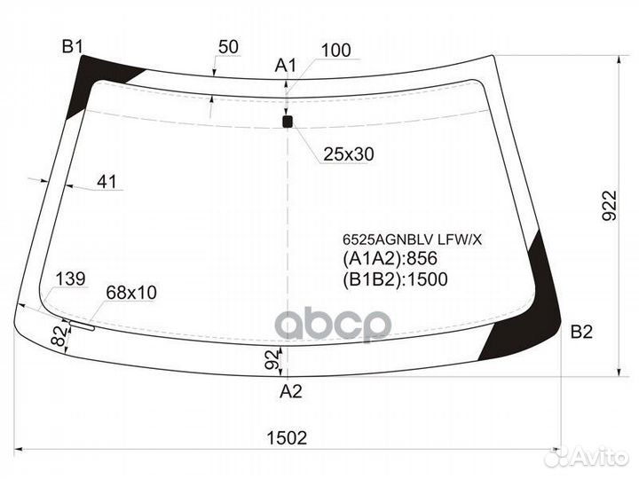 Стекло лобовое peugeot 406 4/5D SED/WGN 96-04 6
