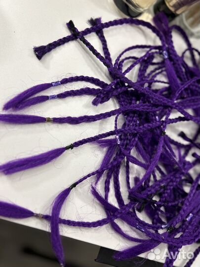 Косички фиолетовые