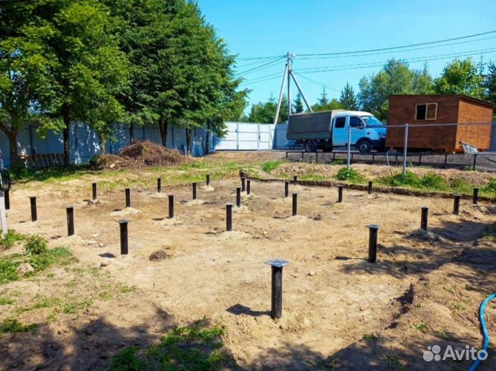 Свайный фундамент для каркасного дома