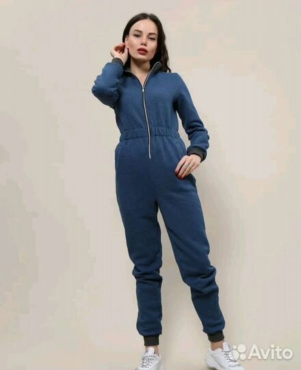 Комбинезон женский с начёсом трикотажный новый
