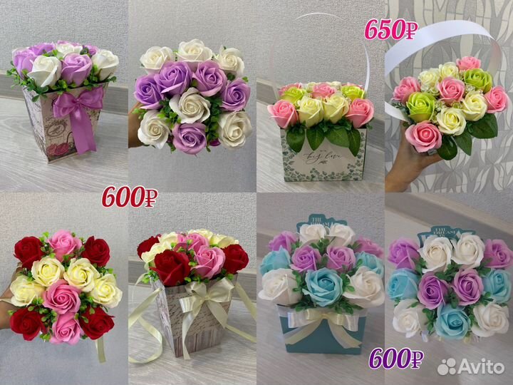 Букеты из мыльных роз, композиции