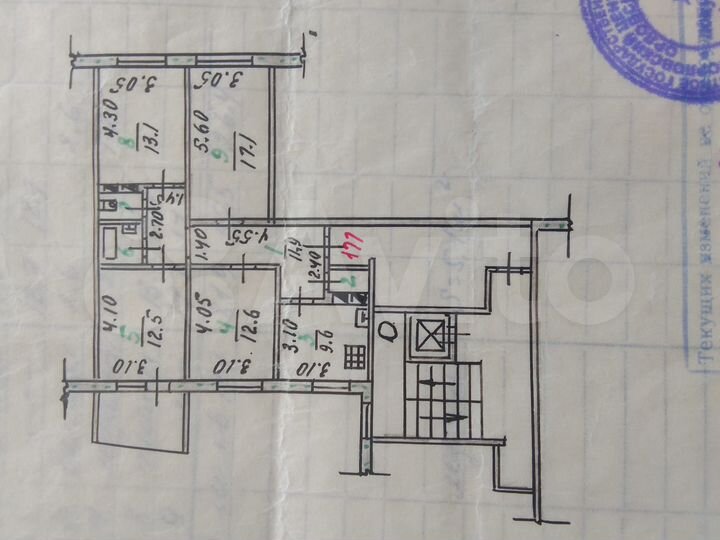 4-к. квартира, 82 м², 9/9 эт.