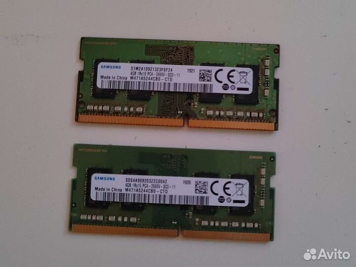 Оперативная память Samsung ddr4 SO-dimm 4гбх2 б/у