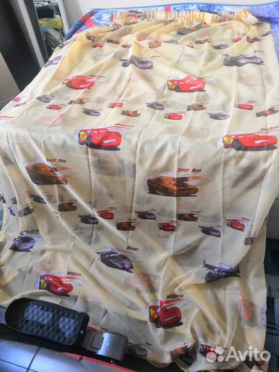 Тюль для детской Тачки