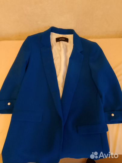 Синий женский пиджак Zara Basic, размер M