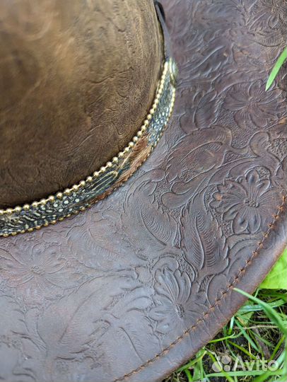 Шляпа мужская кожаная