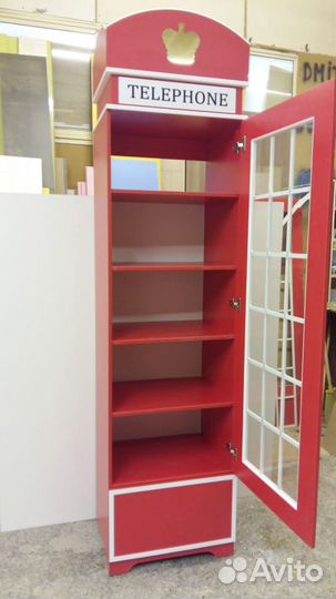 Красная Телефонная Будка Шкаф в детскую London-17