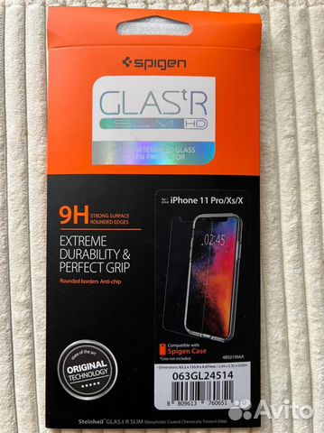Защитное стекло spigen на iPhone 11 pro