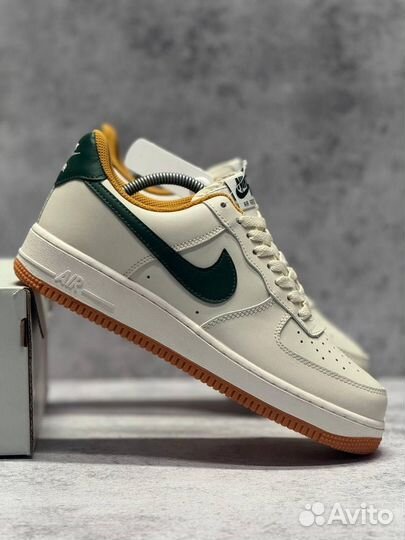 Кроссовки Nike Air Force 1 Light Brown Green (Арт.55220)