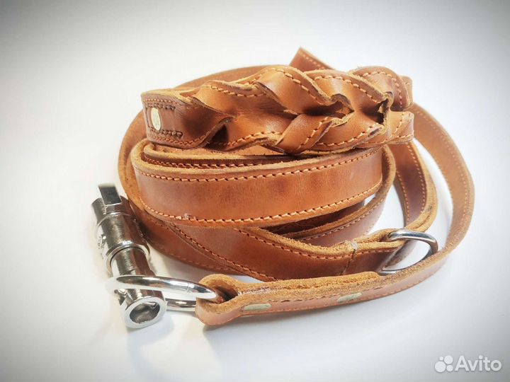 Поводок из натуральной кожи для собак
