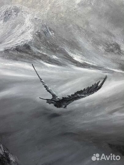 Картина маслом на холсте большая интерьерная Полет