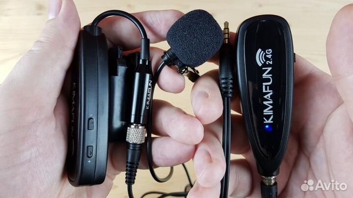 Микрофон беспроводной головной + петличный Kimafun