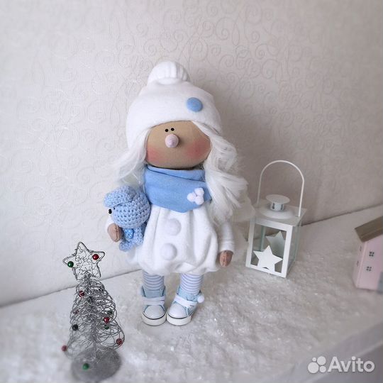 Интерьерная кукла снеговик