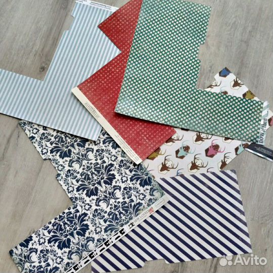 Декоративная бумага двусторонняя, обрезки от 30*30