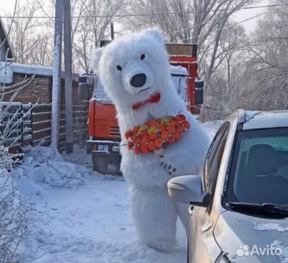 Белый мишка Ростовая кукла