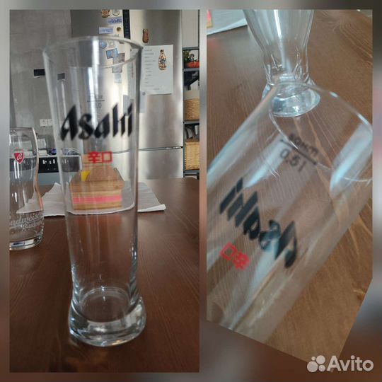 Бокалы пивные Budweiser, Stella Artois, Asahi