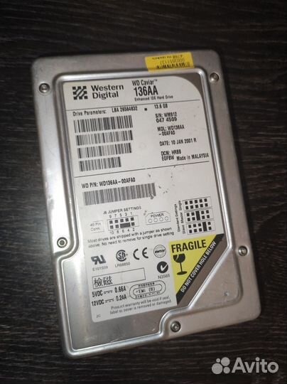Жесткий диск western digital WD 136AA 13,6 Gb