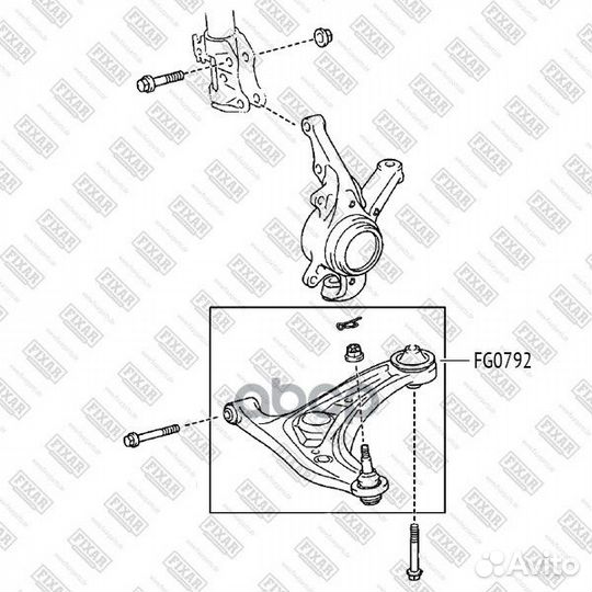 Сайлентблок переднего нижнего рычага задний TOY