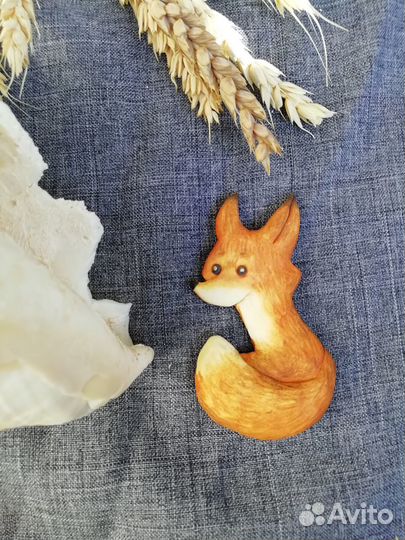 Брошь лисенок