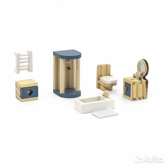 Набор кукольной мебели Ванная (дерево) Viga 44039