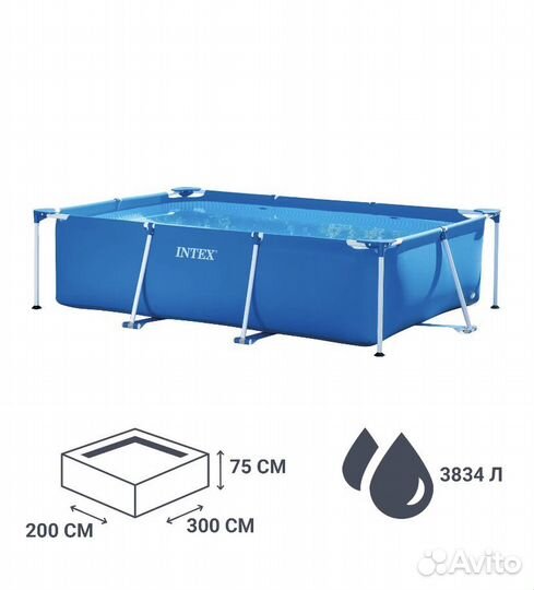 Каркасный бассейн Intex Rectangular Frame