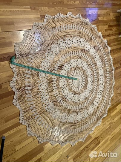 Скатерть кружевная хлопковая круглая, диаметр 150