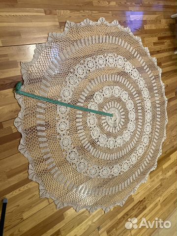 Скатерть кружевная хлопковая круглая, диаметр 150