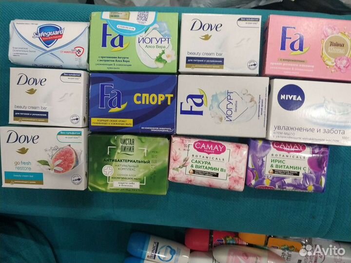 Дезодоранты, мыло, зубная паста, лаки, мусы