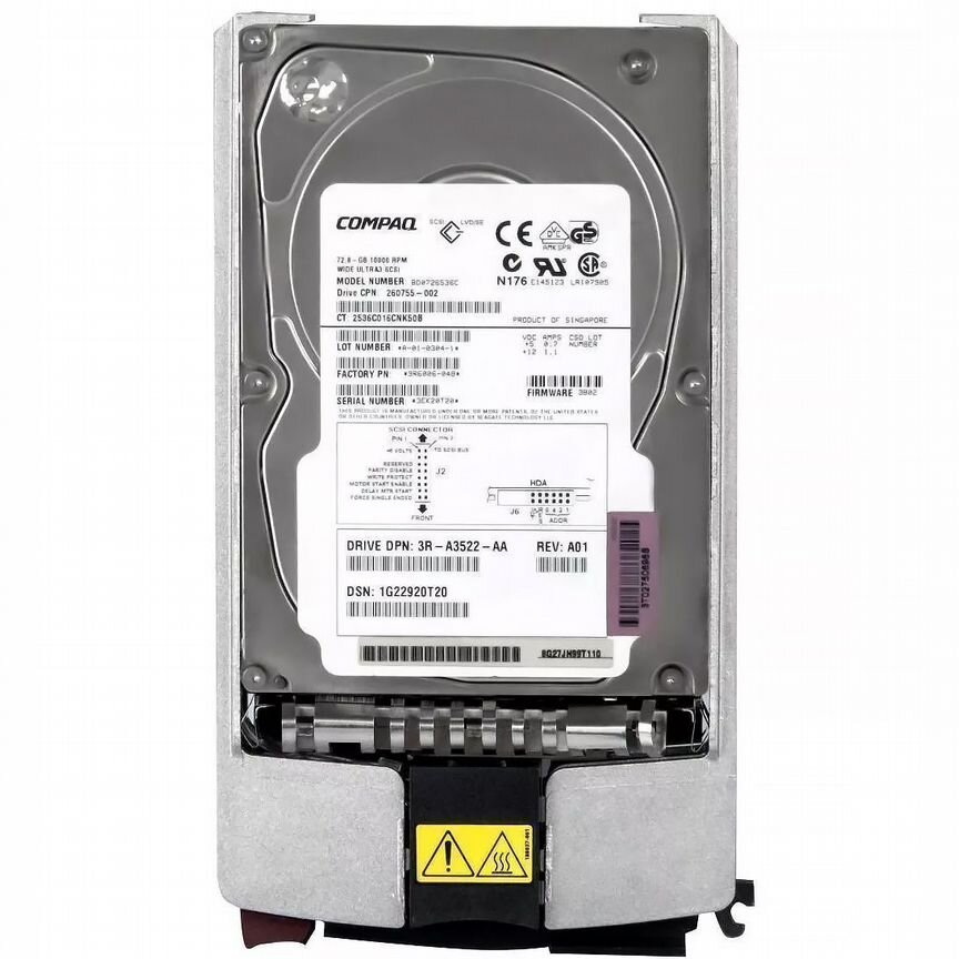 [260755-002] Жесткий Диск Hp Bd0726536c 72,8gb U320scsi 3.5" 260755-002