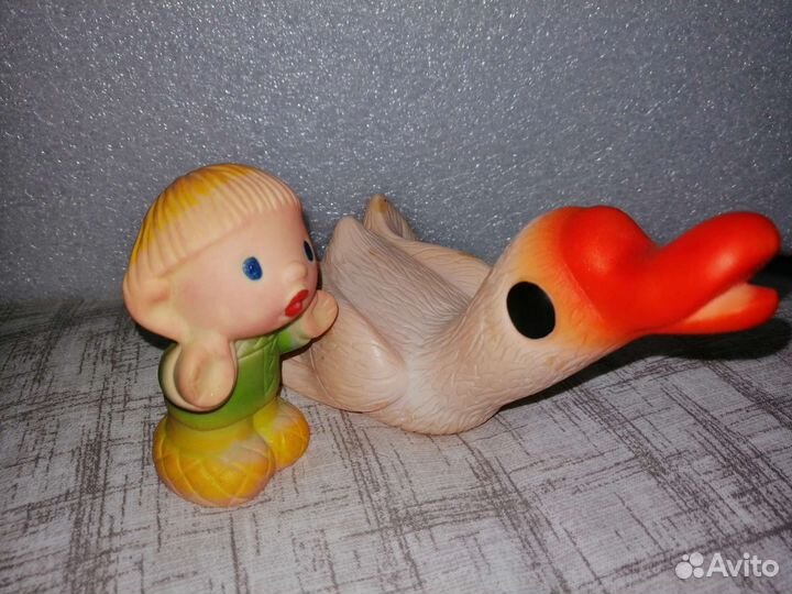 Резиновые игрушки СССР Иванушка и гусь