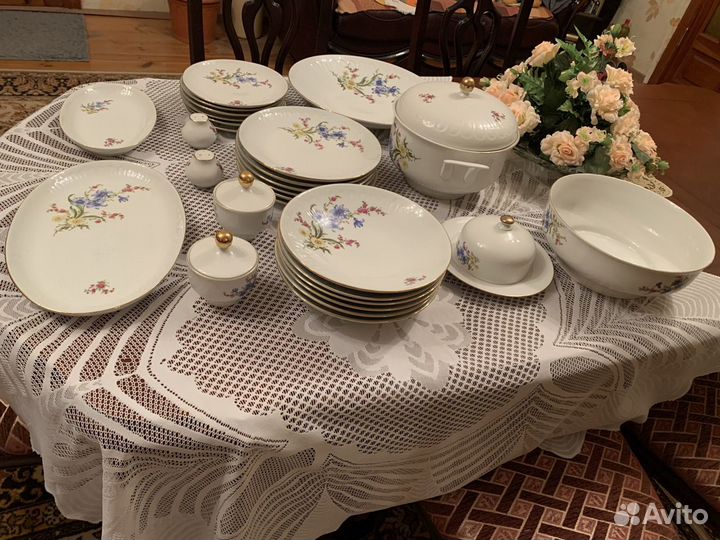 Сервиз столовый СССР гдр jlmenau 28 приборов