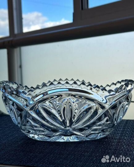 Хрустальная салатница / конфетница. СССР