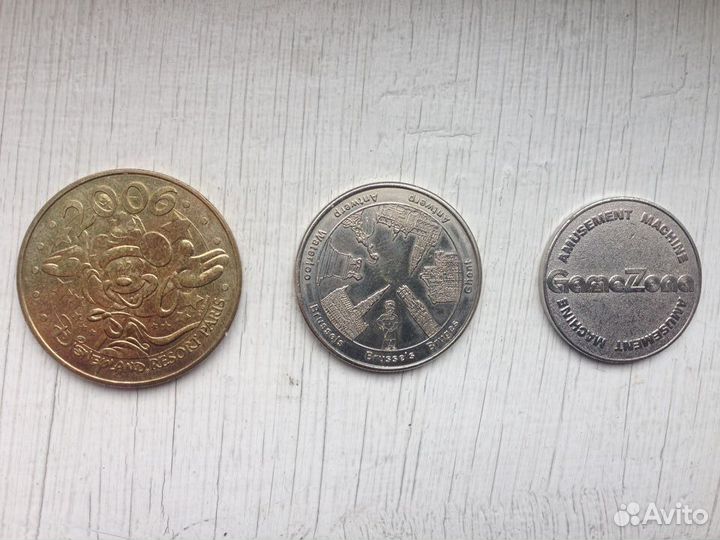 Жетоны туристические, игровые, МГТС, метро