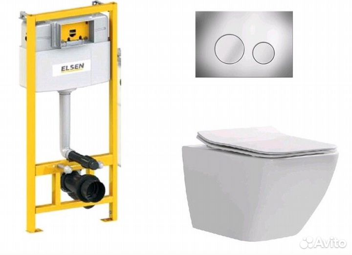 Комплект, elsen, E11, унитаз подвесной, шгв 360-53