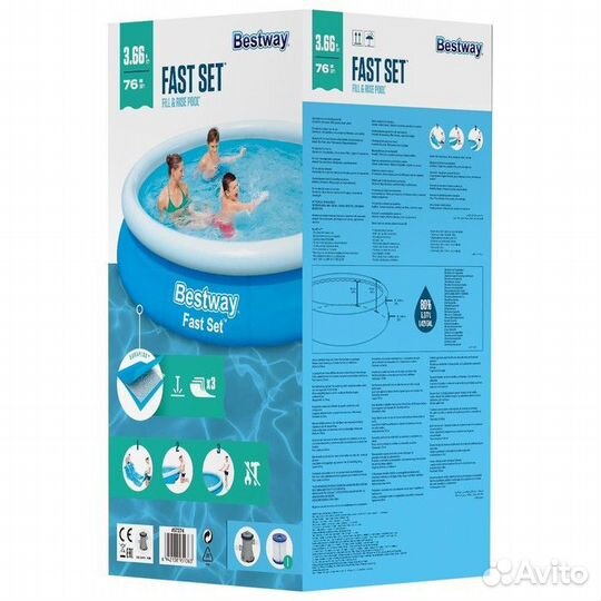 Бассейн надувной Fast Set, 366 х 76 см
