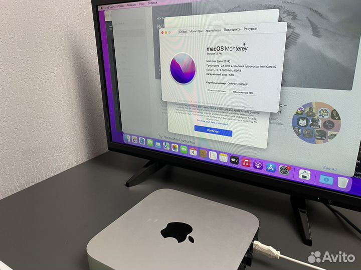 Mac mini 2014/озу 8гб/SSD 500gb/HDD 1000gb