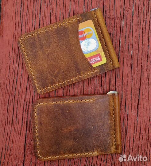 Зажим для денег из кожи