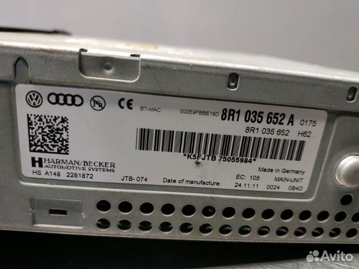 Штатная магнитола Audi A4 8K2 cpnb 2007-2015