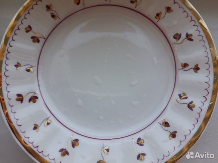 Фарфоровые блюдца, молочник сахарница Вербилки 60г