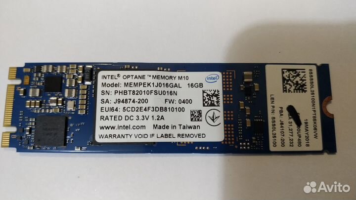 Память Intel Optane Memory M10 16Gb