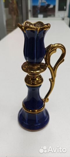 Подсвечники, фарфоровый и хрустальный